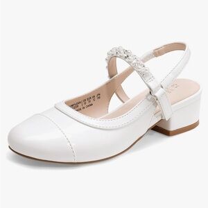 Elegant White Girl Slingback Shoes